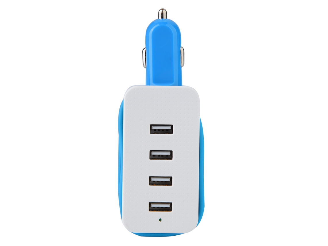 Carregador de Carro com 4 Portas USB e Cabo de Extensão EOOCOO