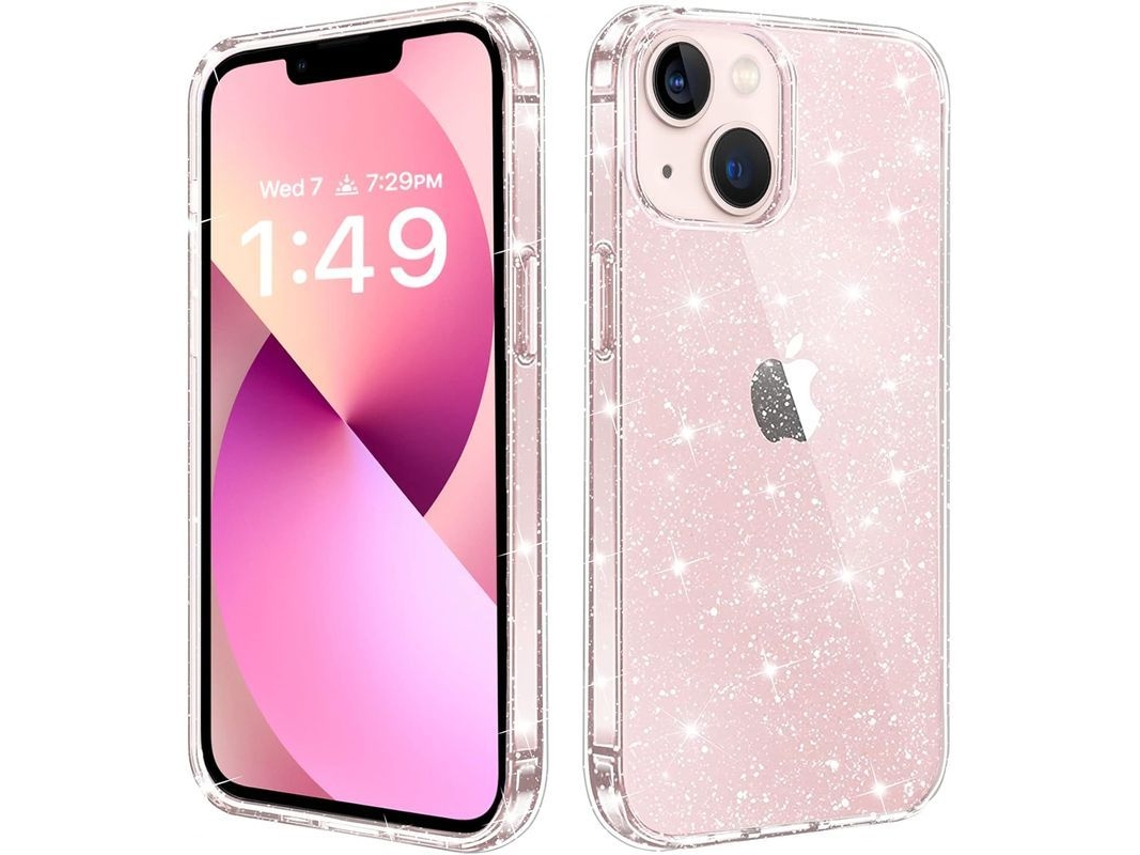 2026 capa para Iphone 13 Dourada Brilhante Fina Cute para Mulheres Meninas Compatível Sem Fio