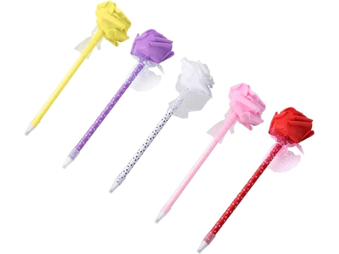 Conjunto De Canetas Esferográficas Exceart Rosa, 5 Peças, Decorativas