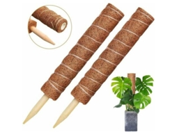 2pcs Estaca De Fibra De Côco Para Plantas, Polo Totem De Fibra De Côco, Bastão De Fibra De Côco (40cm)