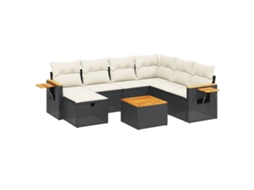 Garden Sofa Set, Garden Sofa Sets Vidaxl Preto Rattan / Vime (n/a)