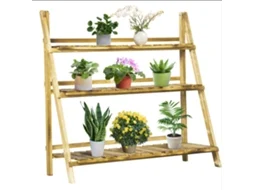 Suporte para Plantas BTFORUS de Madeira 3 níveis 100x37x93cm externo e interno jardim terraço
