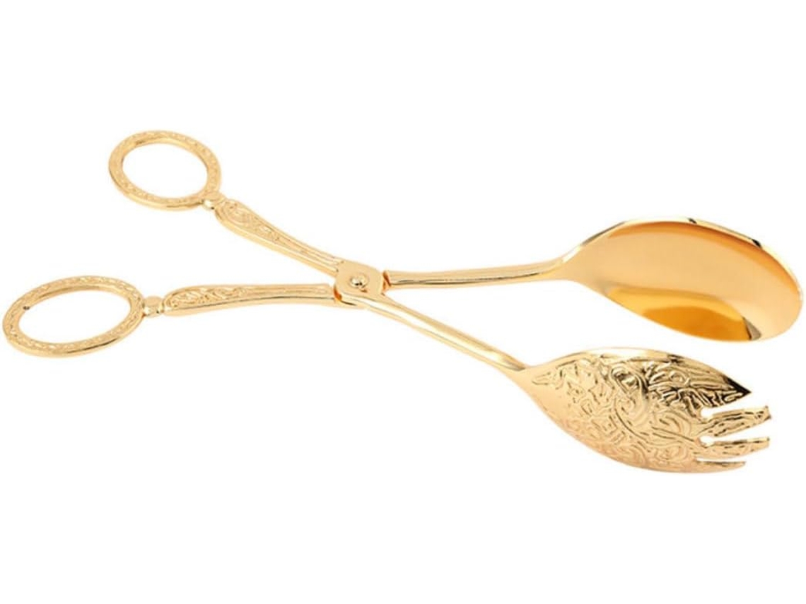 Bestonzon Pinça De Metal Dourada Para Alimentos, Ideal Para Bolos E Saladas, Útil Em Buffets E Churrascos, Prática E