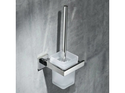 Suporte de parede para escova, aço inox e vidro, 34cm AQUAFORGE