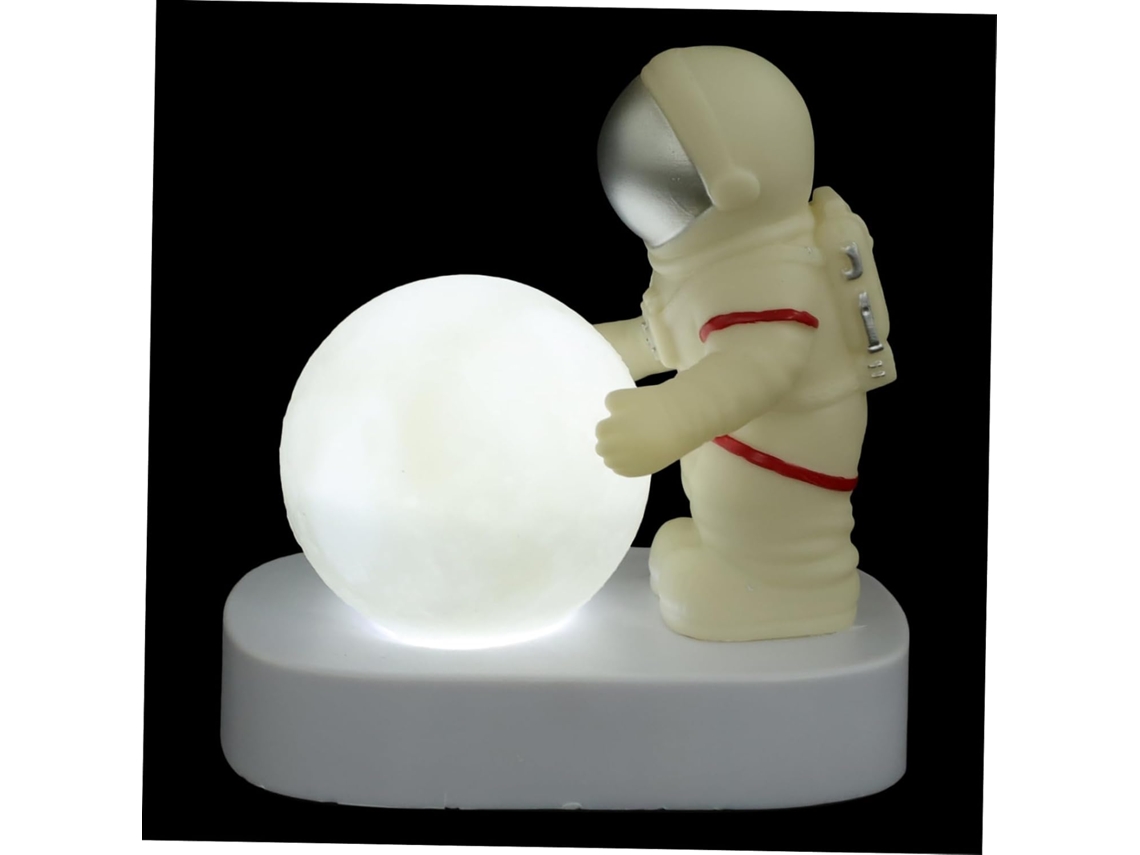 Luminária De Mesa Decorativa Em Resina Com Design Astronauta Da