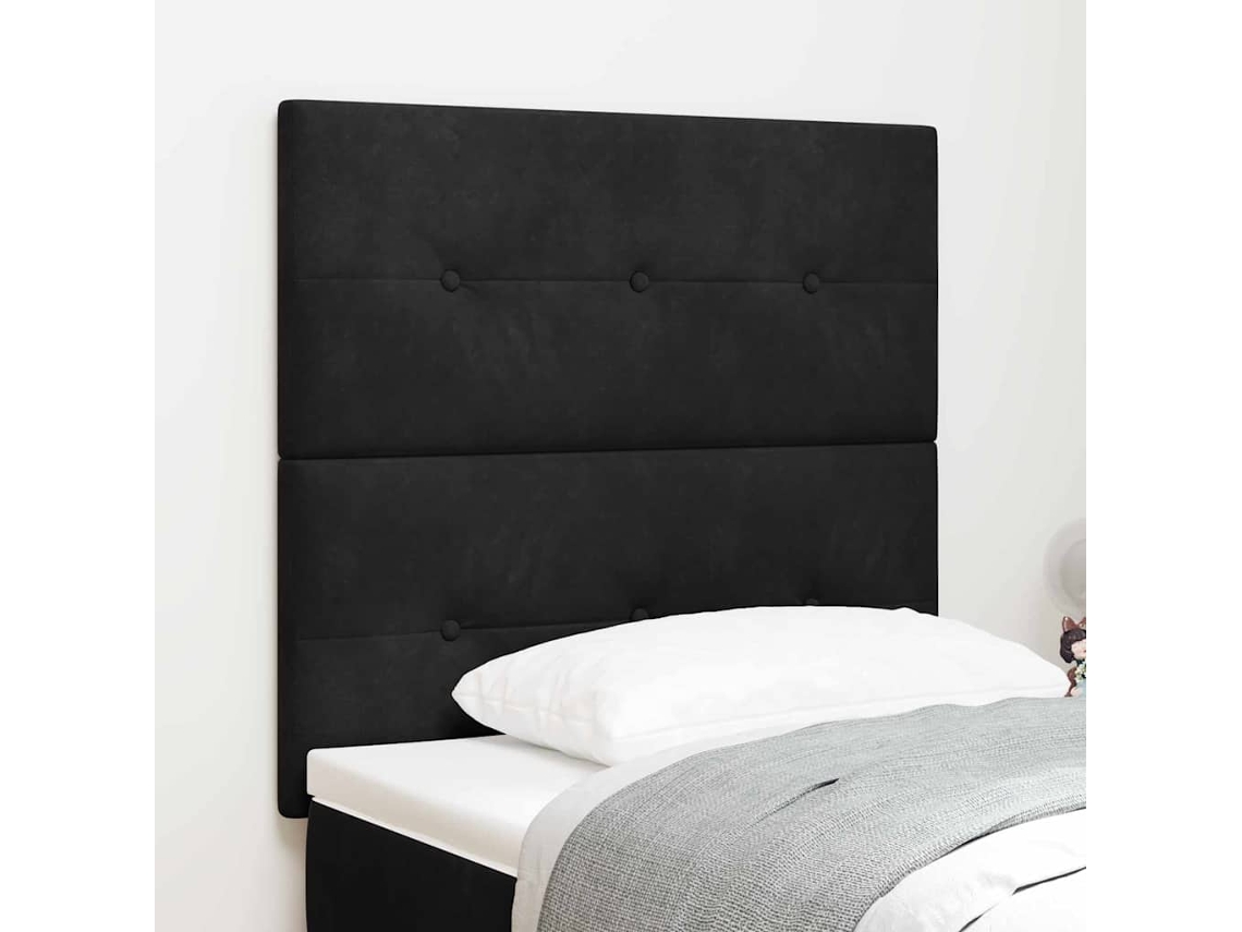 Vidaxl Cabeceira Preto 100 Cm Veludo