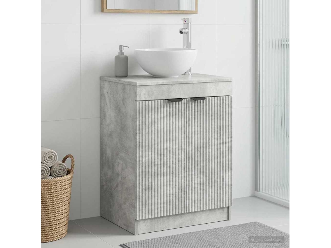 Vidaxl Armário De Banheiro Cinzento Cimento 54 X 41 X 70 Cm