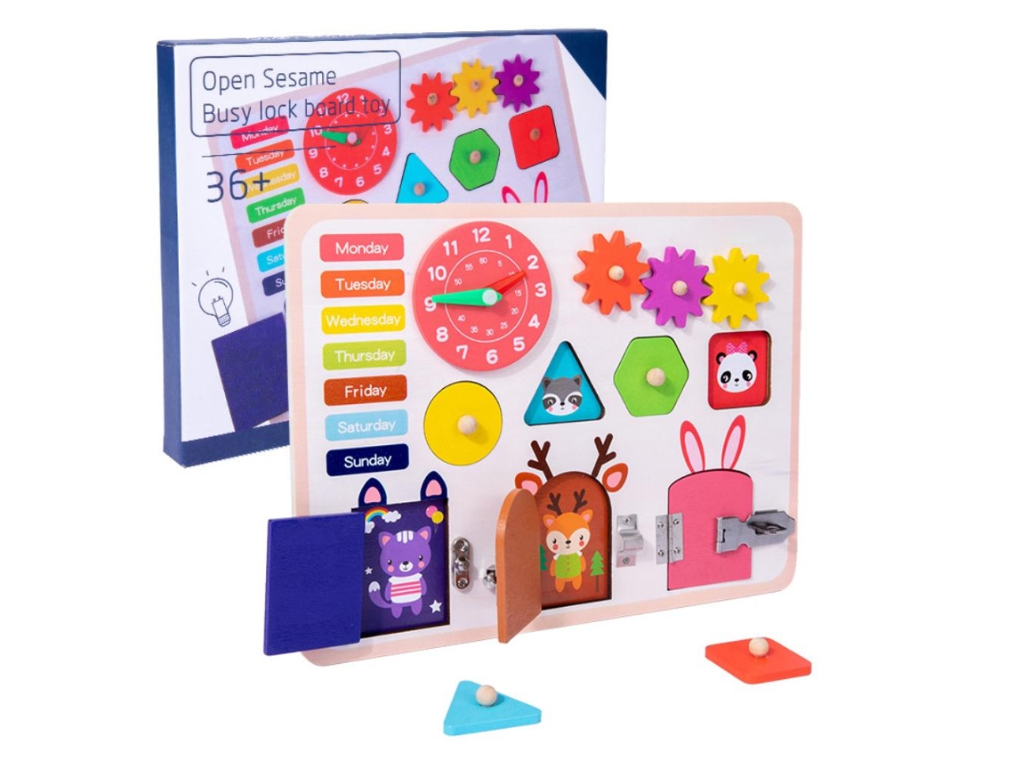 Mali tábua Ocupada de Madeira Brinquedo Sensorial Educativo para Crianças 3+ Desenvolve Habilidades Motoras