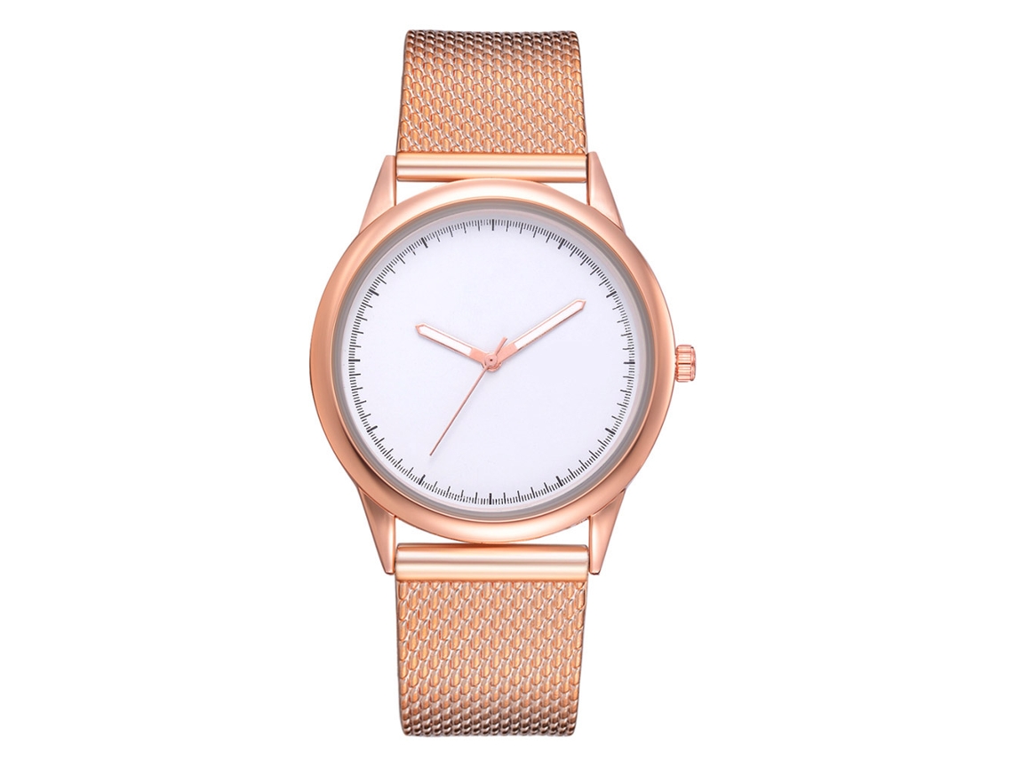 Relógio de Pulso Feminino Lvpai Simples Silicona Liga Quartzo Rosa Ouro