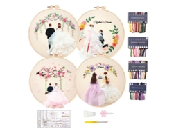 Lurelia Kit Bordado Iniciante Lona 20 Cm 3 Bolsa Decorativa