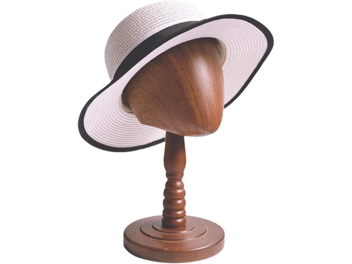 Cabeça de Manequim de Madeira SFUSHOS para Exibição de Chapéus, Perucas (36 cm)