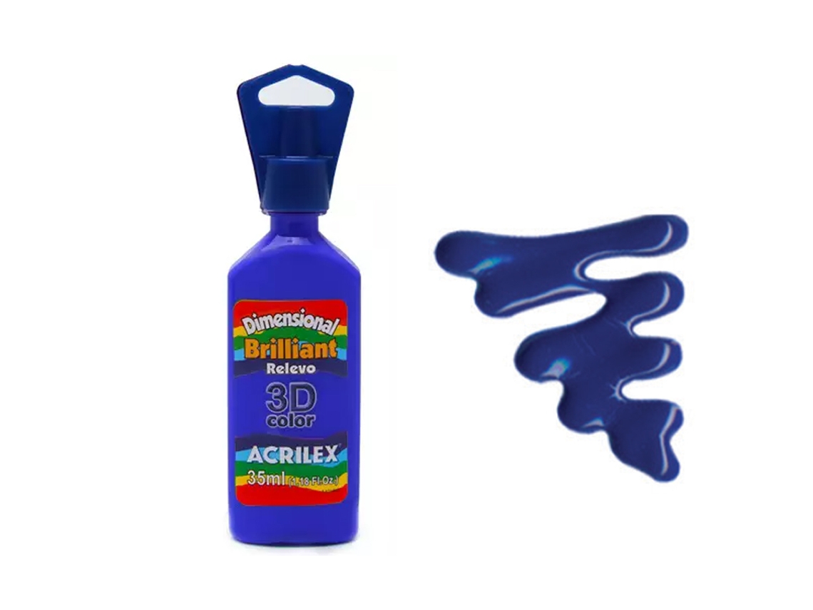 Dimens. Relevo 3D Brilh. 35Ml Azul Turq. 501 Acrilex