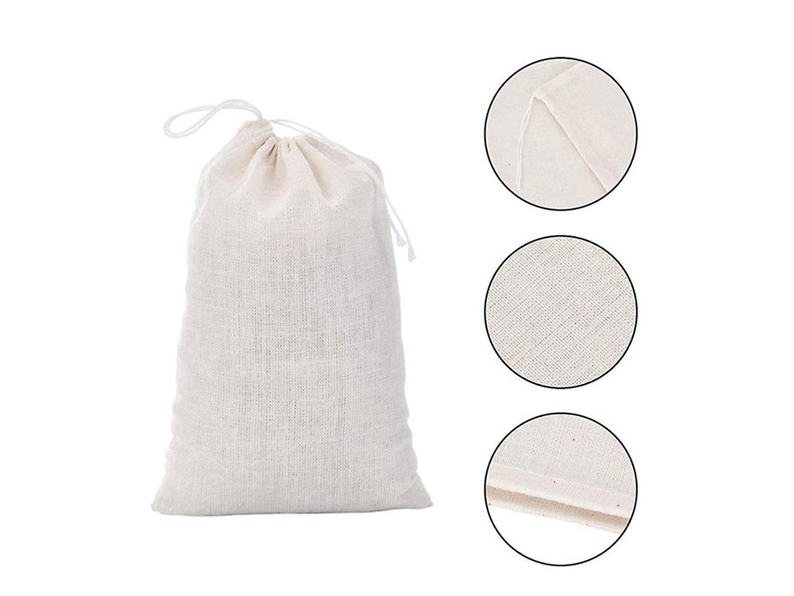 Pacote Com 50 Sacos De Musselina De Algodão Versáteis Com Cordão Para Chá, Joias, Presentes De Casamento E Armazenamento Aquaforge