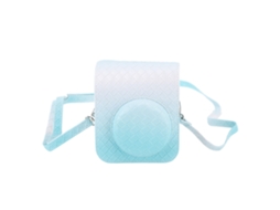 Instant Camera Bag Pu Leather Rain Proof Soft Camera Protective Case With Shoulder Strap For Fujifilm Instax Mini 12 Blue LAXISCREED