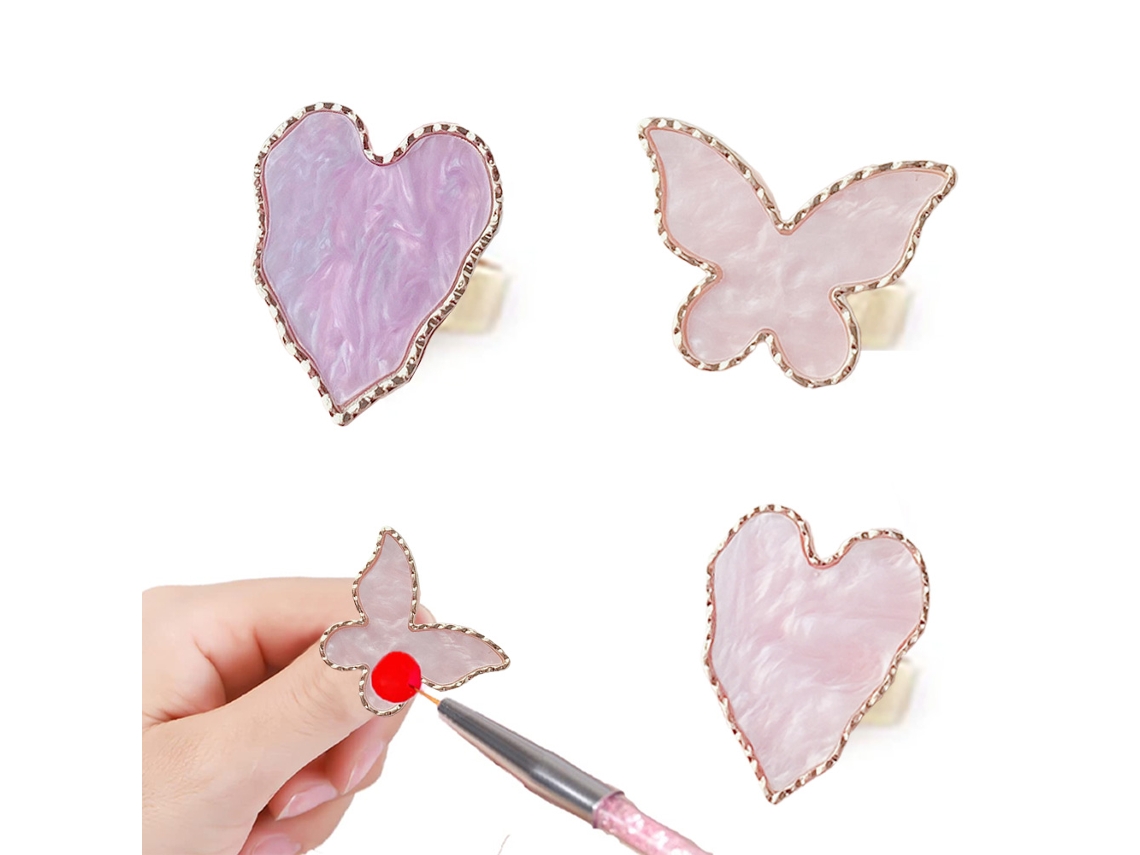 Paletas De Arte Para Unhas De Resina 3 Peças Com Anéis De Dedo Ajustáveis Placa De Mistura De Cor De Esmalte Em Gel -Estilo3 ZMDECQNA 3 Un
