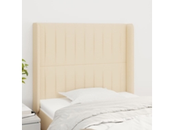 Cabecero con Alas de Tela 103x16x118/128 cm Crema