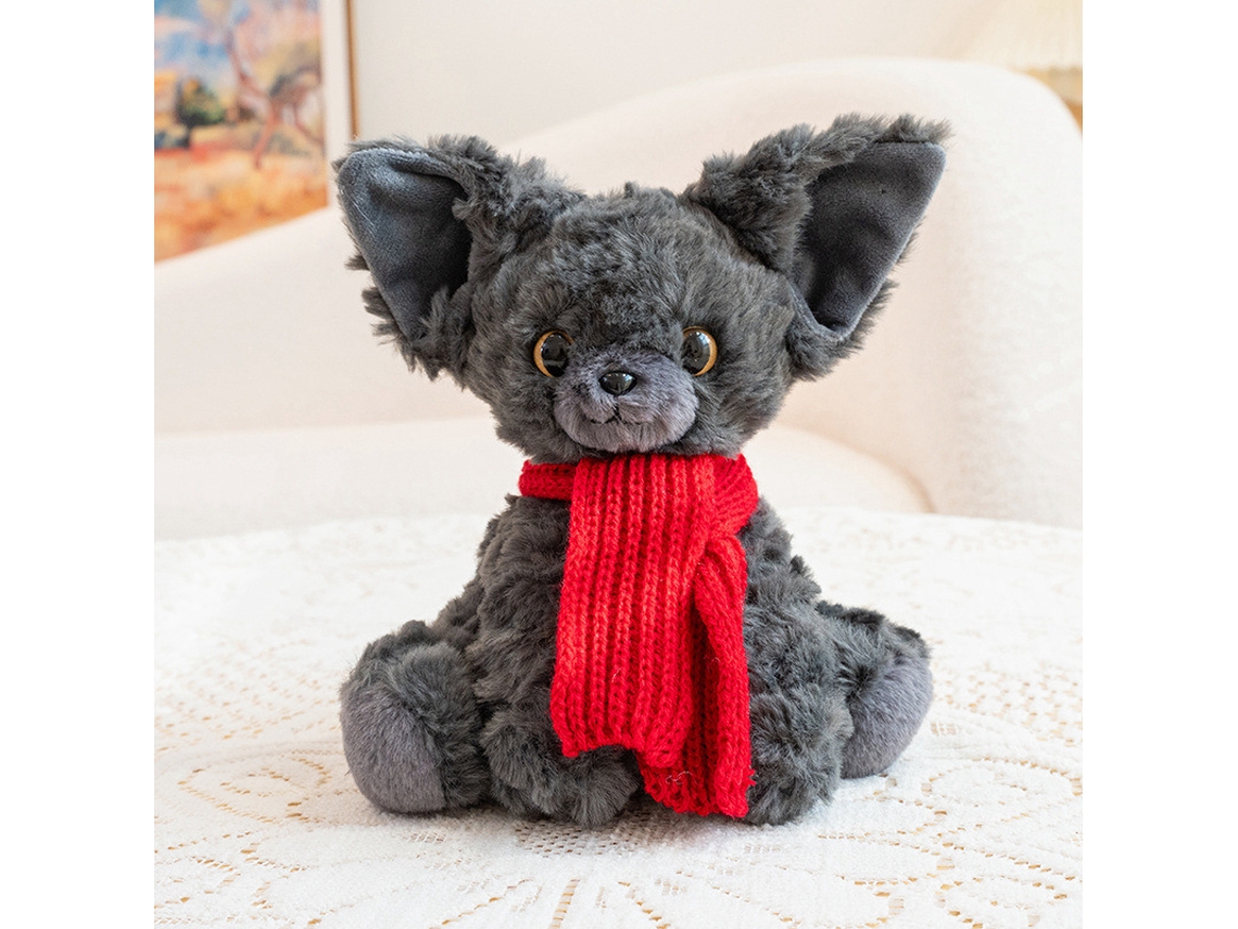 Brinquedo de Pelúcia de Gato Devon Rex Sentado com Acessórios Modelo Câmera CHABERLU