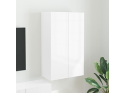 Vidaxl Armário De Tv De Parede 59,5 X 31 X 100 Cm Branco Brilhante