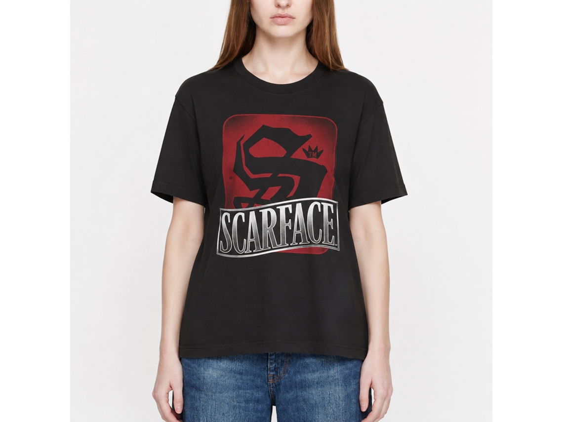 Rockinstone Scarface Movie S Is For Scarface Movie Black Adult T-shirt Size:l
