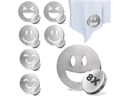 Tafelkleedgewichten Extra Sterk - 8 Stuks - Roestvrij Staal - Magnetisch - Smiley Design - Gewicht Ca. 45 G Per Stuk - Tafelkleedhouders