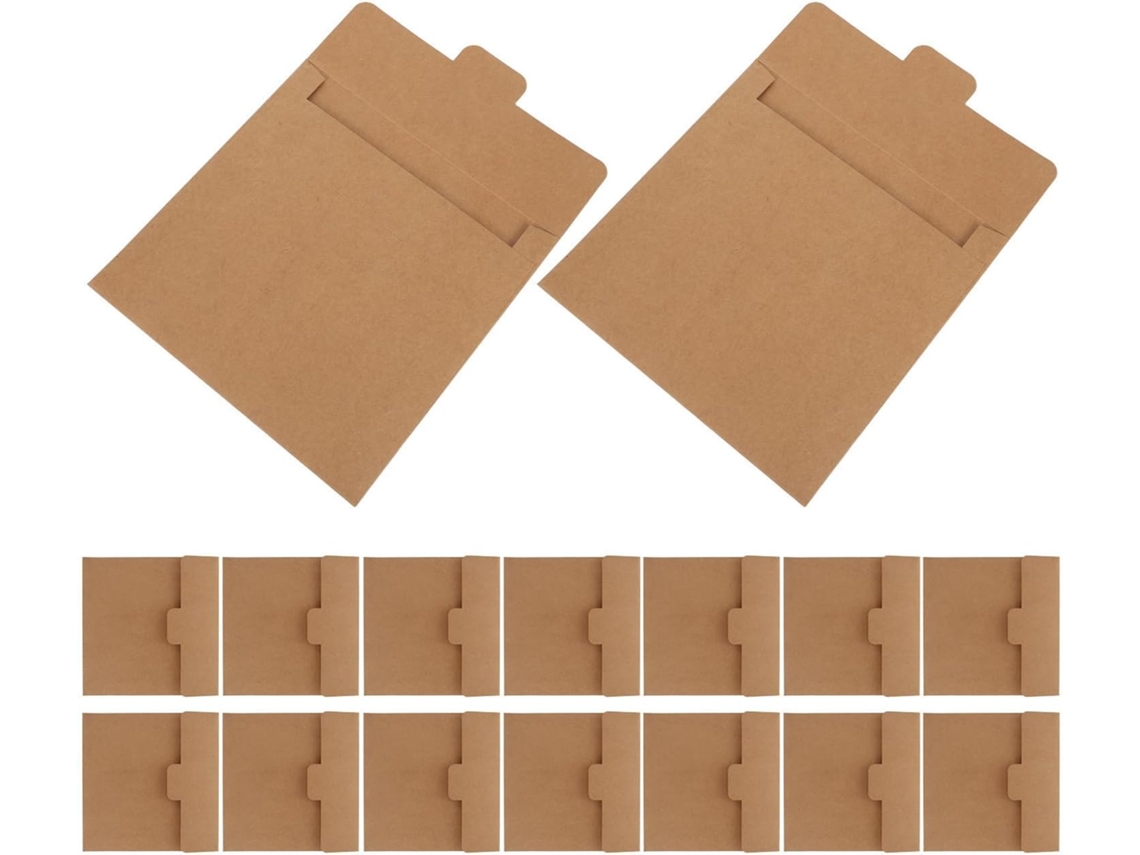 Robustos E Sólidos Lote De 20 Pochettes Carrées Em Papel Kraft Encouches Scrapbooking Armazenamento Diário