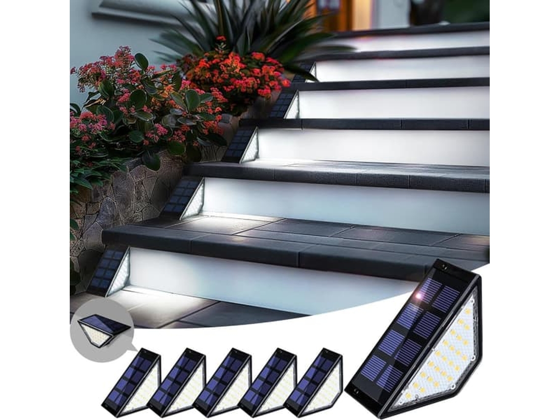 Luzes solares para escadas externas, conjunto de 6 unidades de 24 leds cada AQUAFORGE