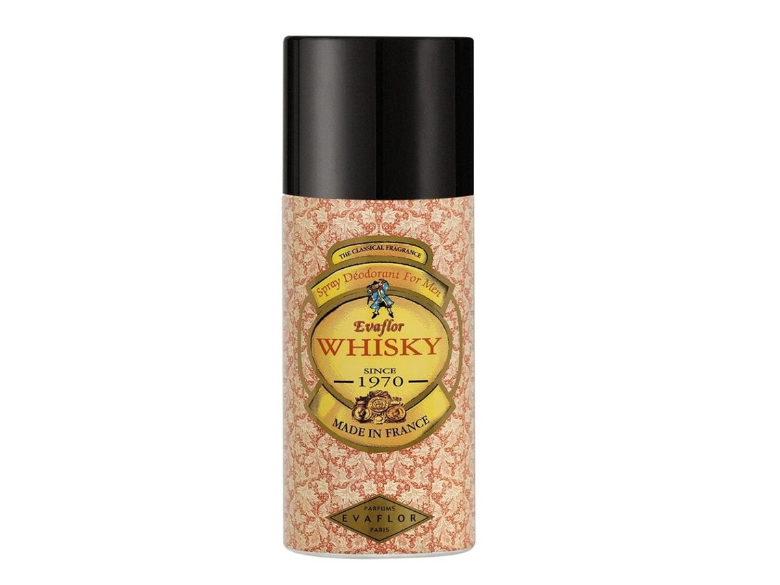Desodorante em spray aromático com aroma de Whisky, Evaflor 150 ml