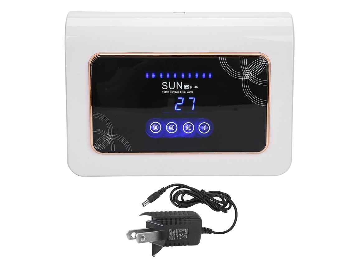 Lâmpada Secador de Unhas Led Uv 150w com Timer e Borda Dourada