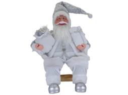 Papai Noel sentado Rebe, 50 cm, decoração de Natal de alta qualidade, presente e decoração para casa, prateado.