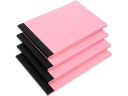 Bloc-notes Ligné Rose 4 Peças Em Papel, Petit Format Portátil