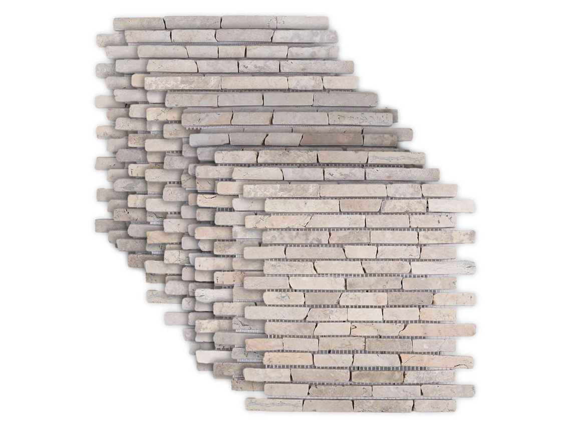 Vidaxl Azulejos De Mosaico Creme 30 X 30 Cm Mármore
