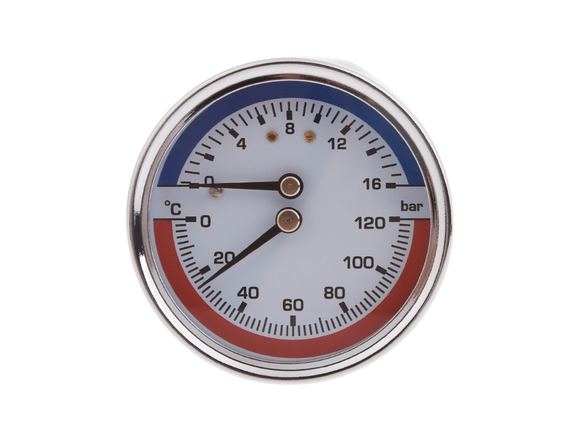 Manômetro Térmico De Aço Inoxidável Com Entrada 1/4" Npt, Mostrador De 2, 4 Polegadas E Preenchido Com Líquido