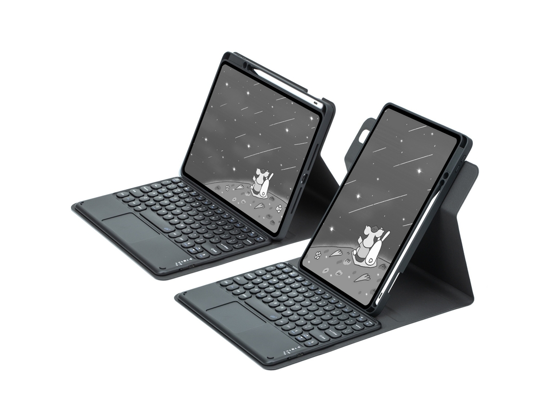 Lurelia Capa Com Teclado Bluetooth Para Ipad 9.7 2018 2017 Com Design Giratório Magnético, Preto