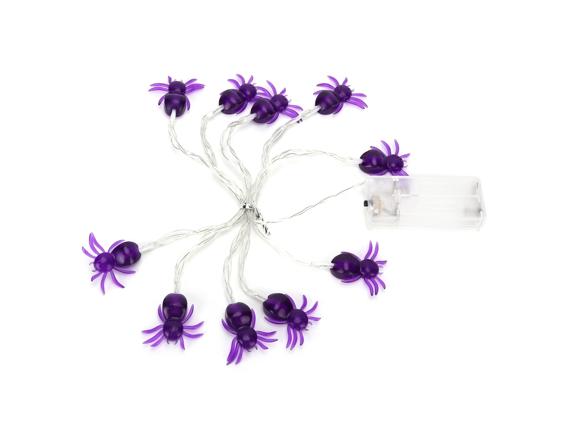 Rebe-luces De Halloween Led Em Forma De Aranha Roxa, Luces De Cadeneta Decorativas Para Festa, Decoração Interior E Exterior