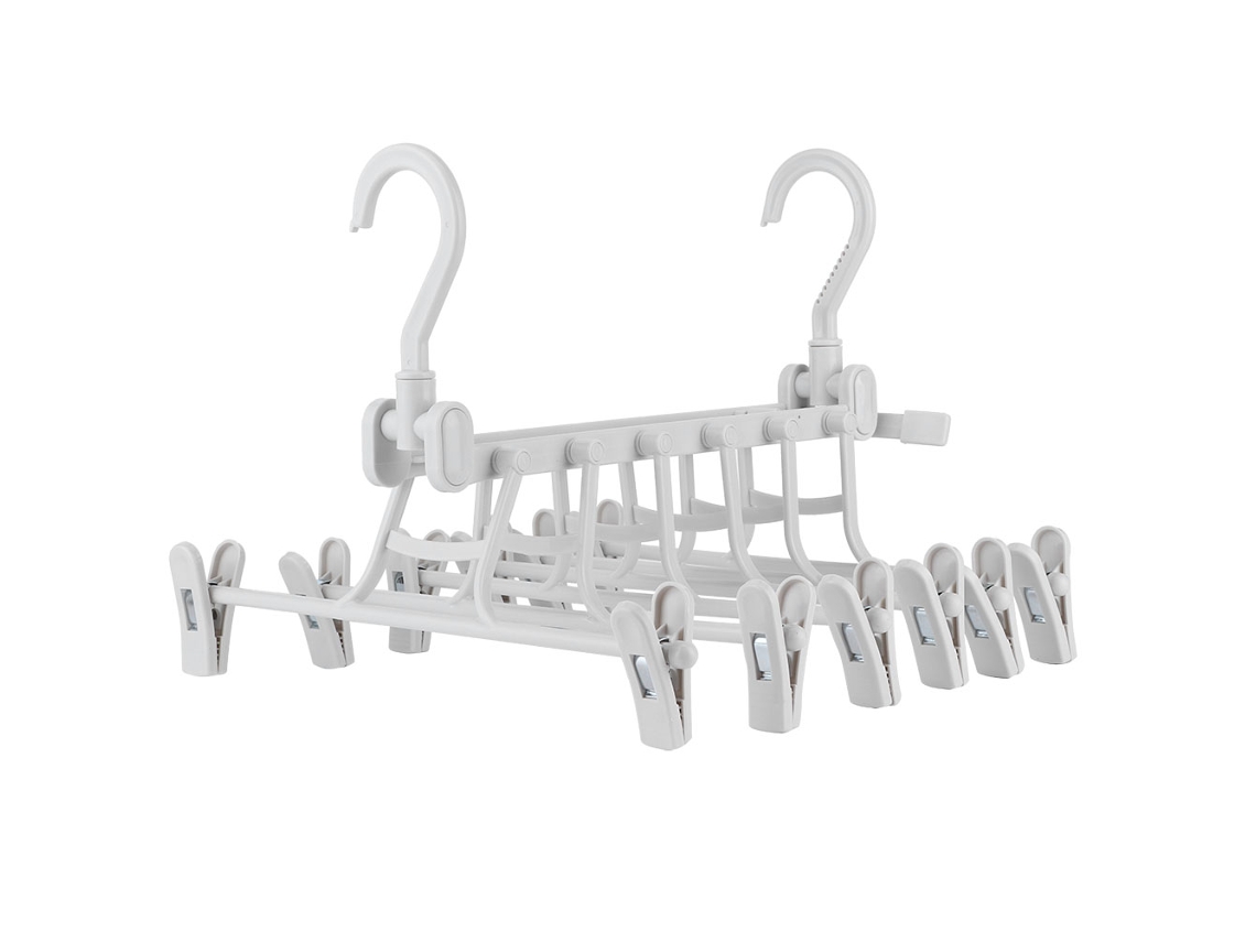 Rack de Secagem e Organização de Roupas Dobrável Portátil com Cabides Multifuncional 360° Pp 6 Ganchos
