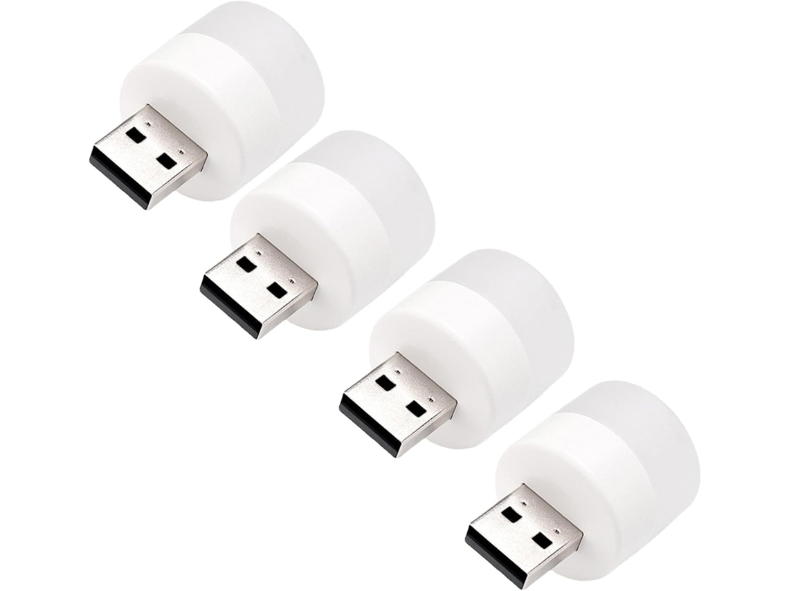 Conjunto De 4 Mini Luminárias Cabeceira Redondas Usb Lifkome, Luz