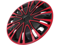 Calotas Decorativas Para Rodas De Carro, 13 Polegadas, Em Pp Bicolor Vermelho E Preto, Para Proteção Externa.