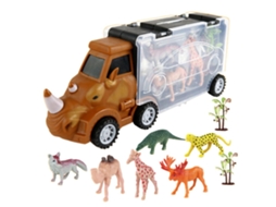 Mali conjunto de Caminhão Transportador de Dinossauros Inercial com Armazenamento para Crianças 9pcs
