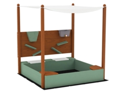 Caixa de Areia Infantil com Tolda Solar 116x112,5x128 Cm (2 Recipientes, Madeira de Abeto, Plástico, Verde)