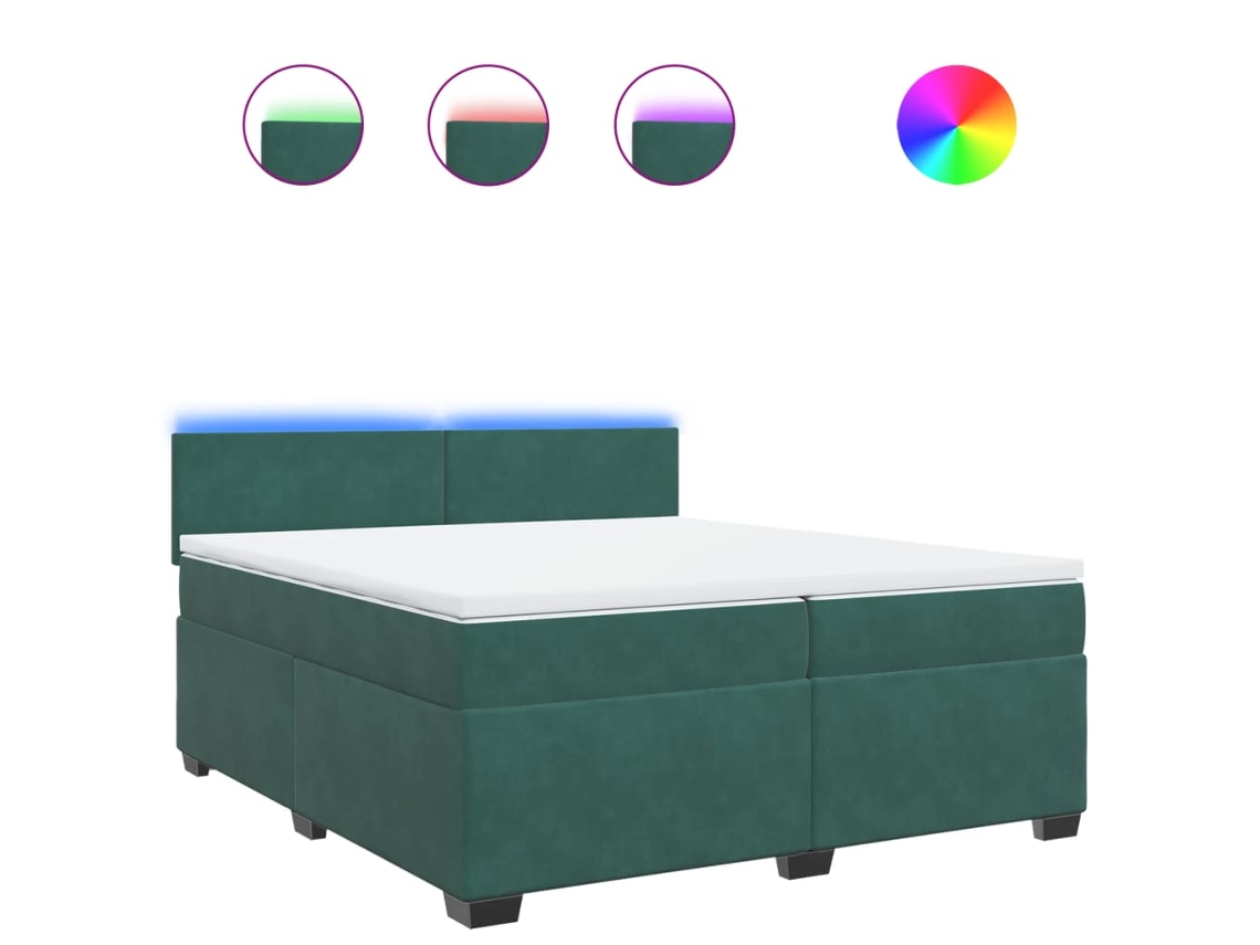 Box Spring Bed, Box Spring Beds Vidaxl Verde Veludo (200 X 200 Cm)