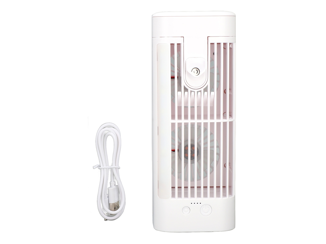 Ar Condicionado Portátil Usb Ventilador Evaporativo com 3 Velocidades Luz Noturna 120ml Bateria 3600mah | S/MARCA