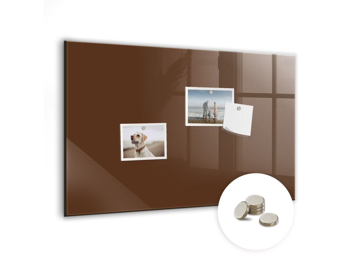 Quadro De Vidro Magnético Marrom Para O Quarto Das Crianças Espelharte (60x40 Cm)