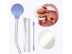 Kit Remoção Cálculos Amígdalas Manual,5 Peças, Sucção a Vácuo, Tubos Vidro, Anti Mau Hálito HEXINYIGJLY