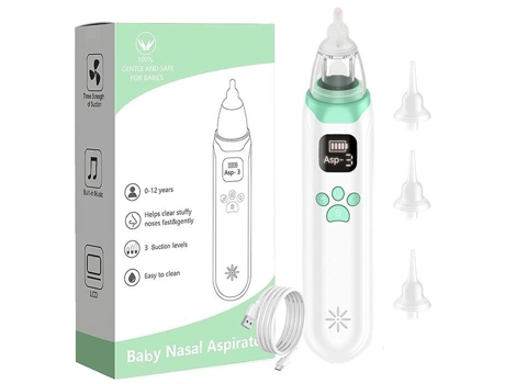 Aspirador Nasal Elétrico Recarregável Para Bebê, 3 Pontas Reutilizáveis Qviidbvb