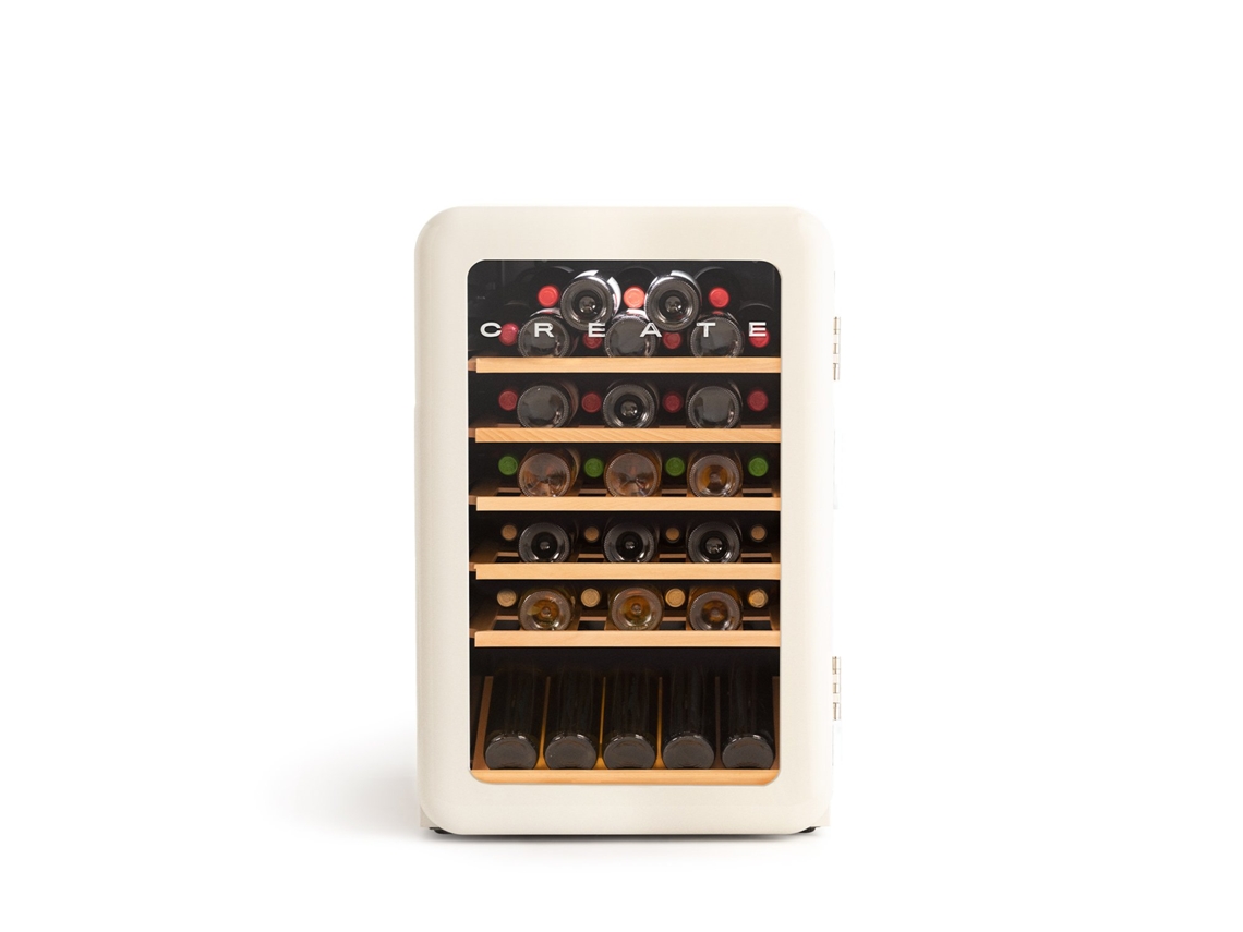 Create - Winecooler Retro - Refrigerador De Vinho Elétrico De Estilo Retro Para 12, 45 Ou 76 Garrafas