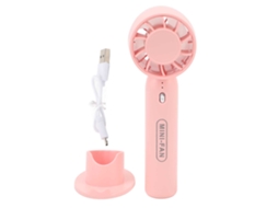 Ventilador Portátil Usb Recarregável 3 Velocidades Rosa
