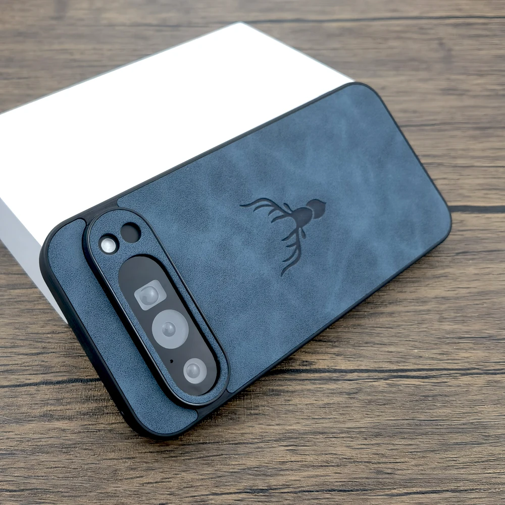 (azul-escuro, Google Pixel 8) Capa Com Acabamento Em Couro Fosco, Cantos Com Absorção De Impacto, Material Agradável Ao Toque