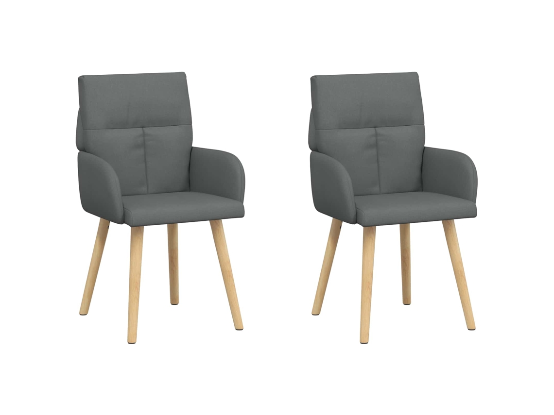 Conjunto 2 Móveis De Jantar Vidaxl Cinzento Escuro Tecido (60 X 56 X 96 Cm)