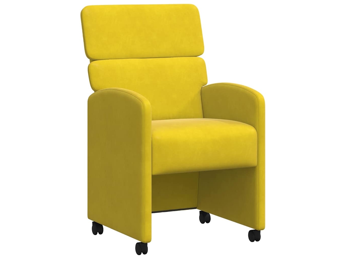 Conjunto 2 Cadeiras De Jantar Vidaxl Amarelo Veludo (58 X 65 X 98 Cm)
