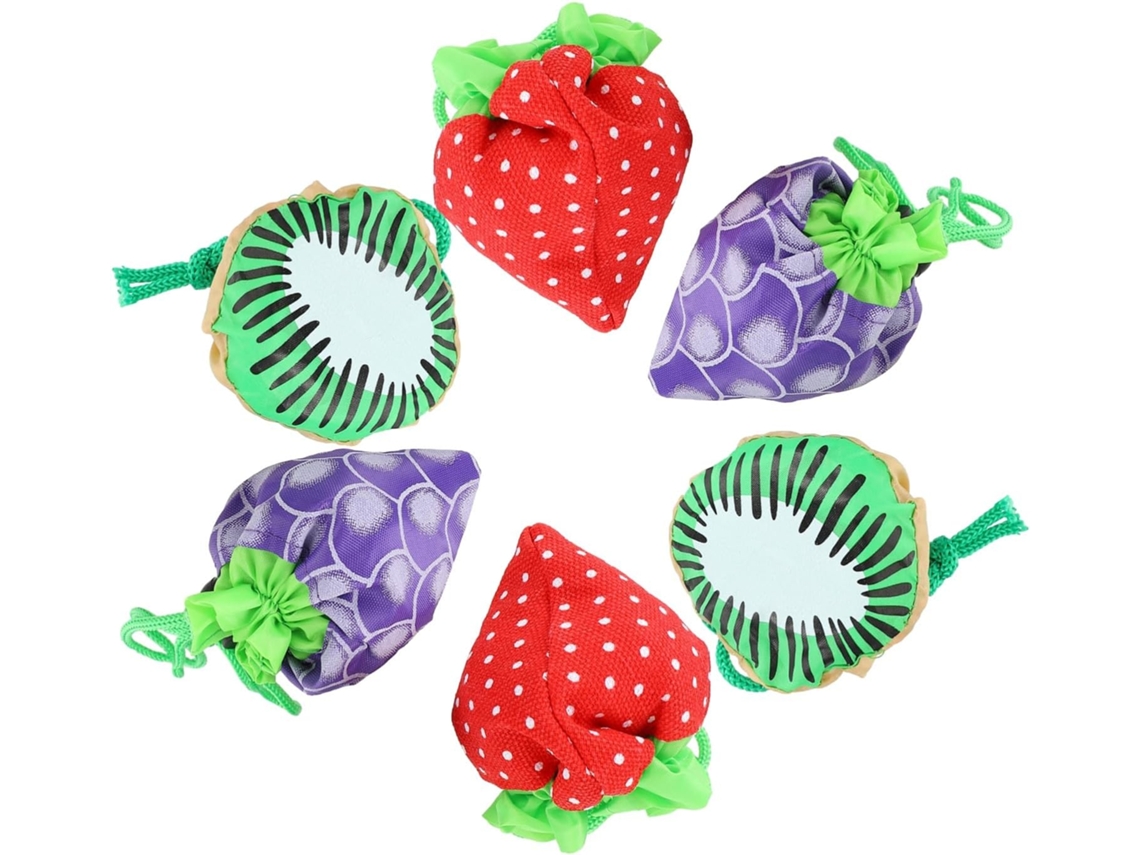 Sacolas Para Frutas E Compras, Recipientes De Armazenamento Dobráveis, De 6, Vários Estilos, Nylon Leve E Impermeável